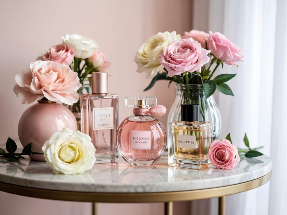 Kobieta trzymająca perfumy