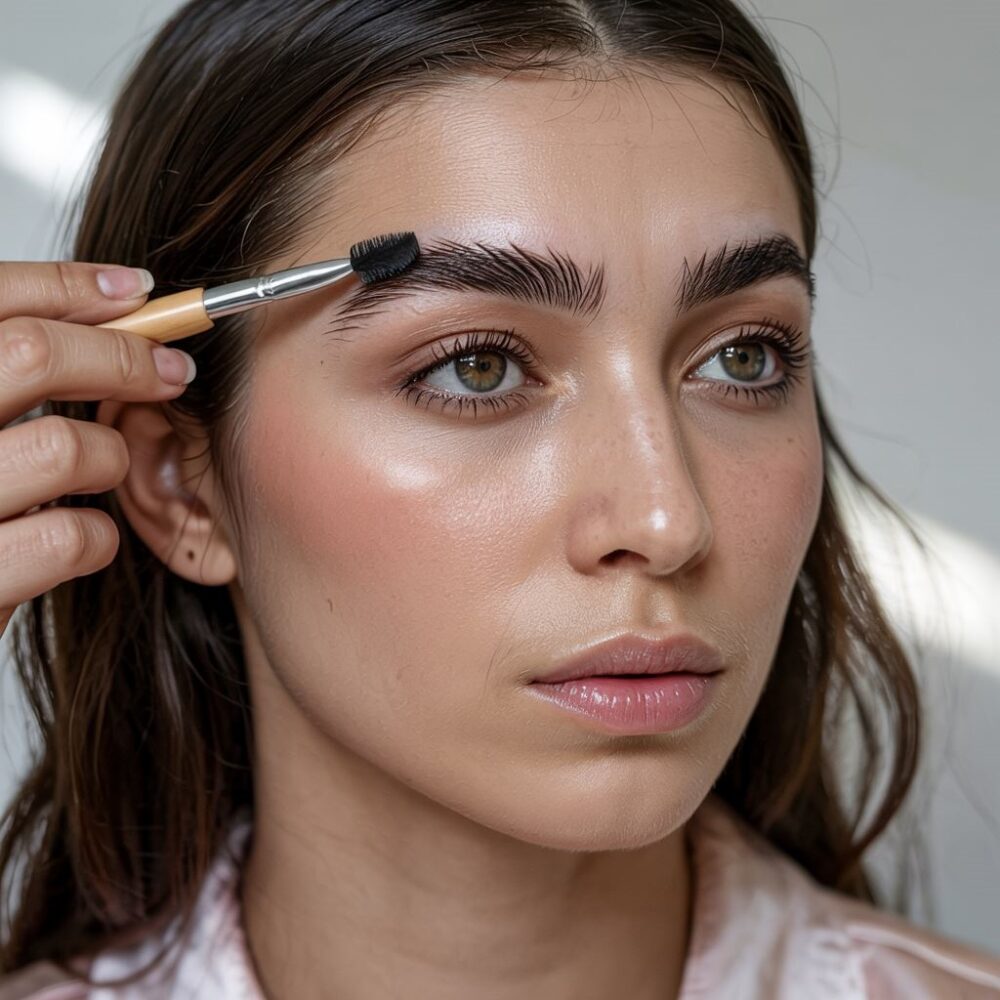 aplikacja mydła na brwi