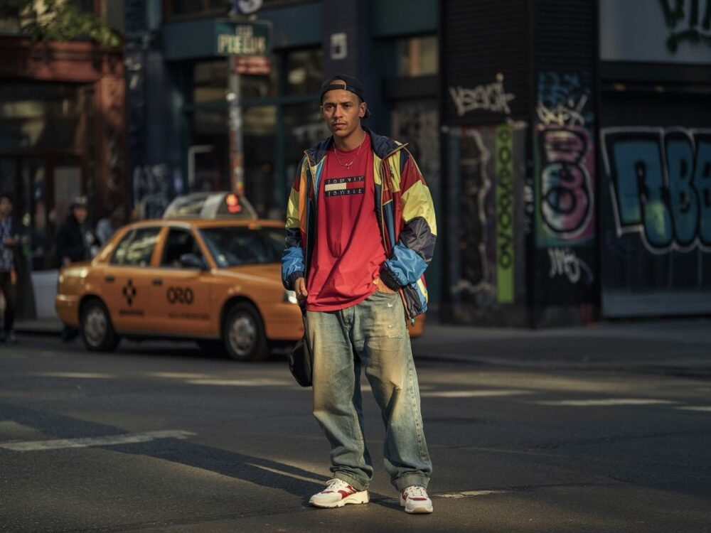 baggy jeans styl lat 90