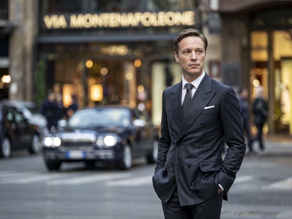 elegancki garnitur męski