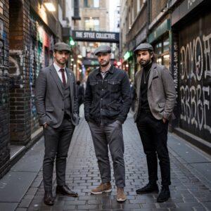 elegancki kaszkiet na głowie