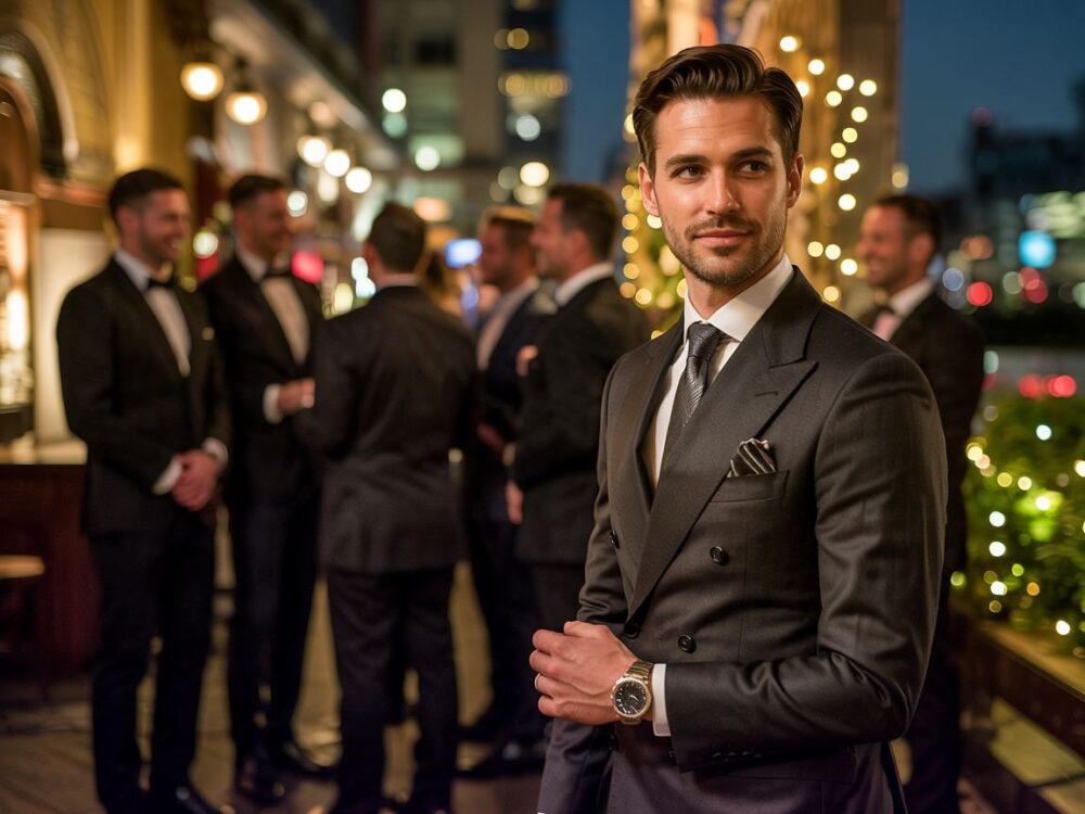 elegancki mężczyzna na przyjęciu