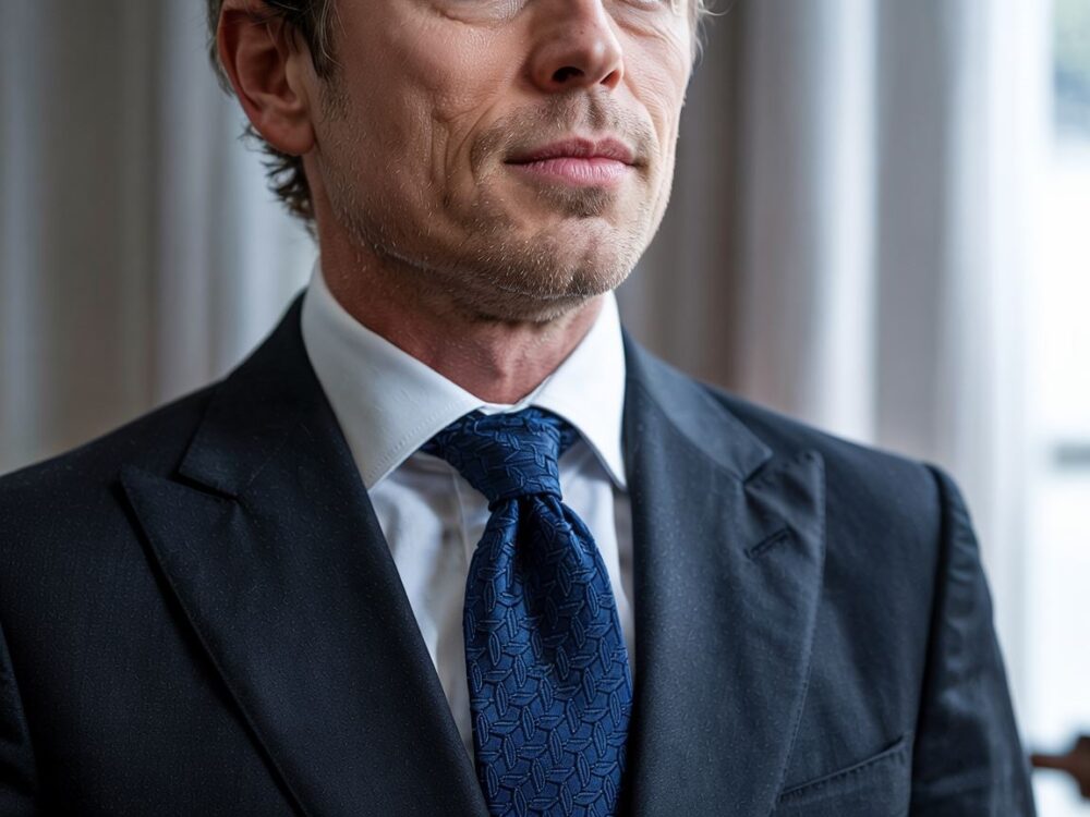 elegancki strój z krawatem