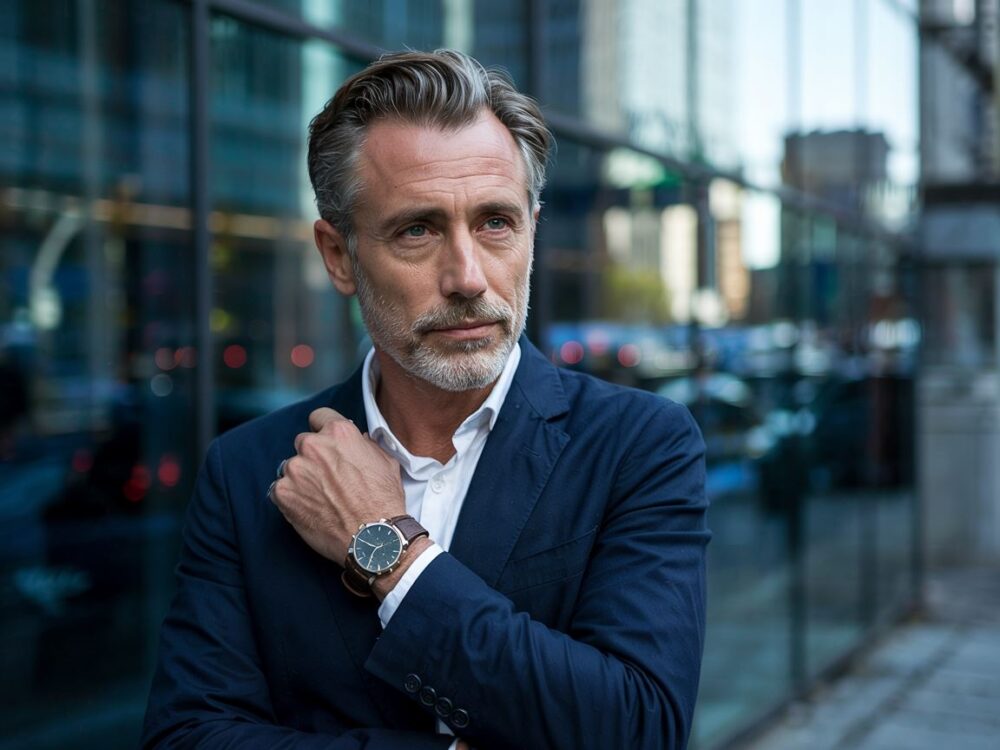 elegancki ubiór dla dojrzałego mężczyzny