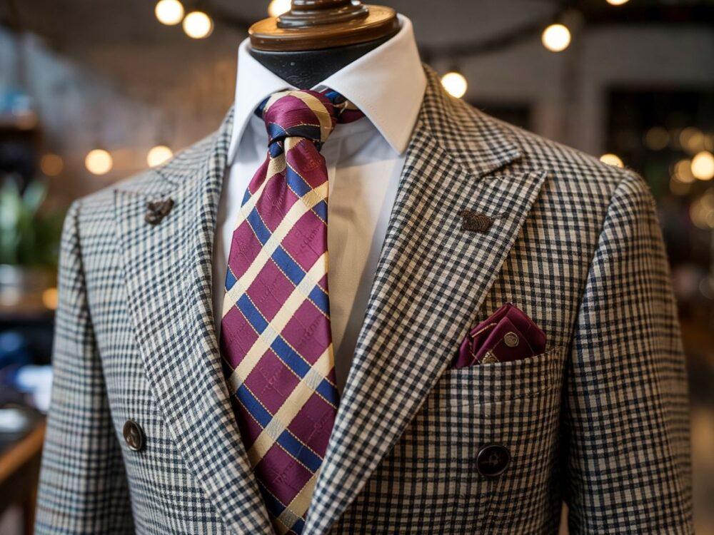 krawat do marynarki w kratę