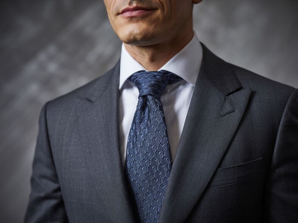 krawat na wysokości paska