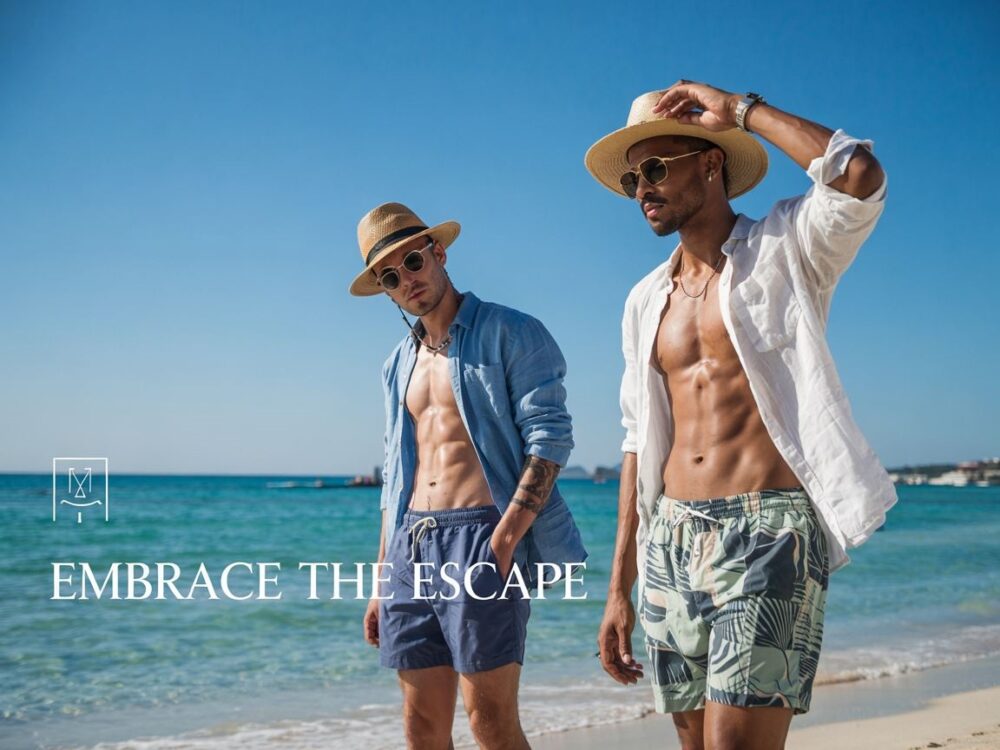 letnia moda męska nad morzem