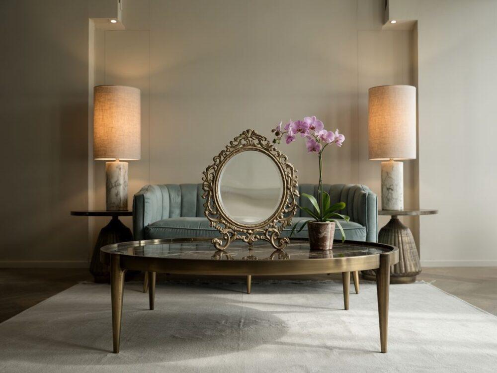 lustro na blacie stolika