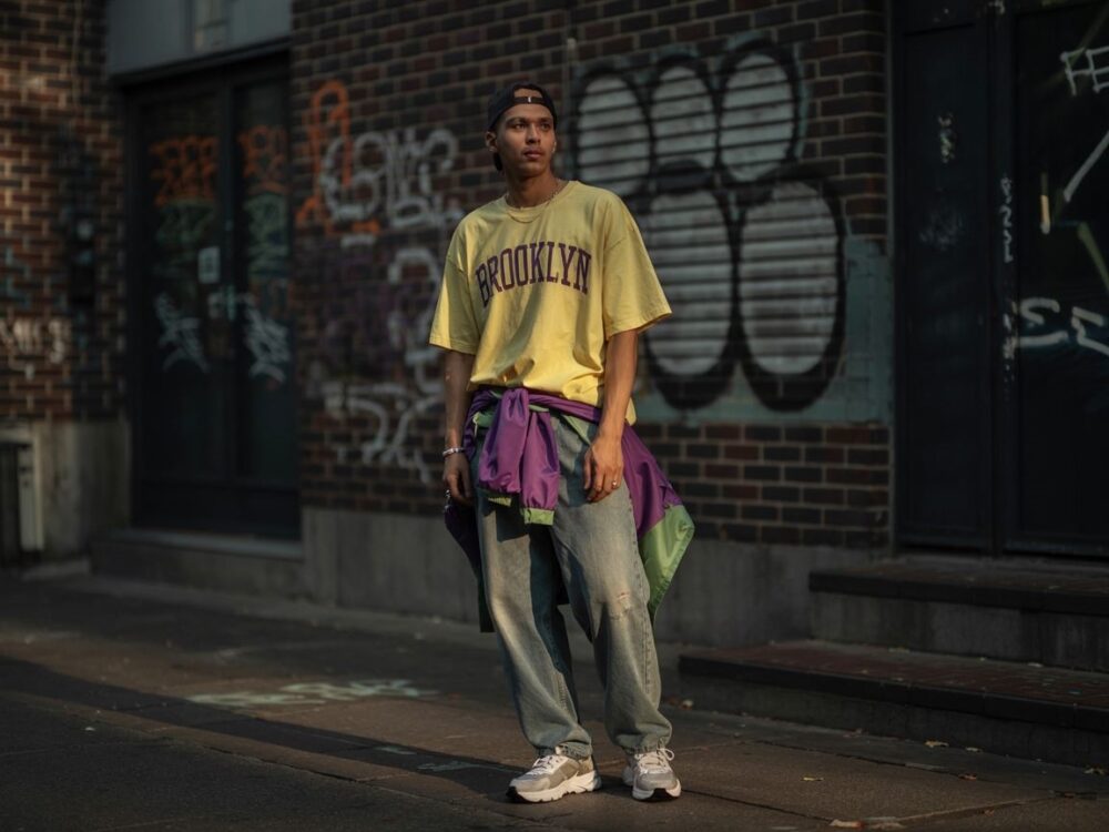 męska moda uliczna 1990