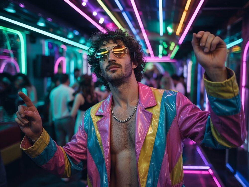 moda męska disco lata 80