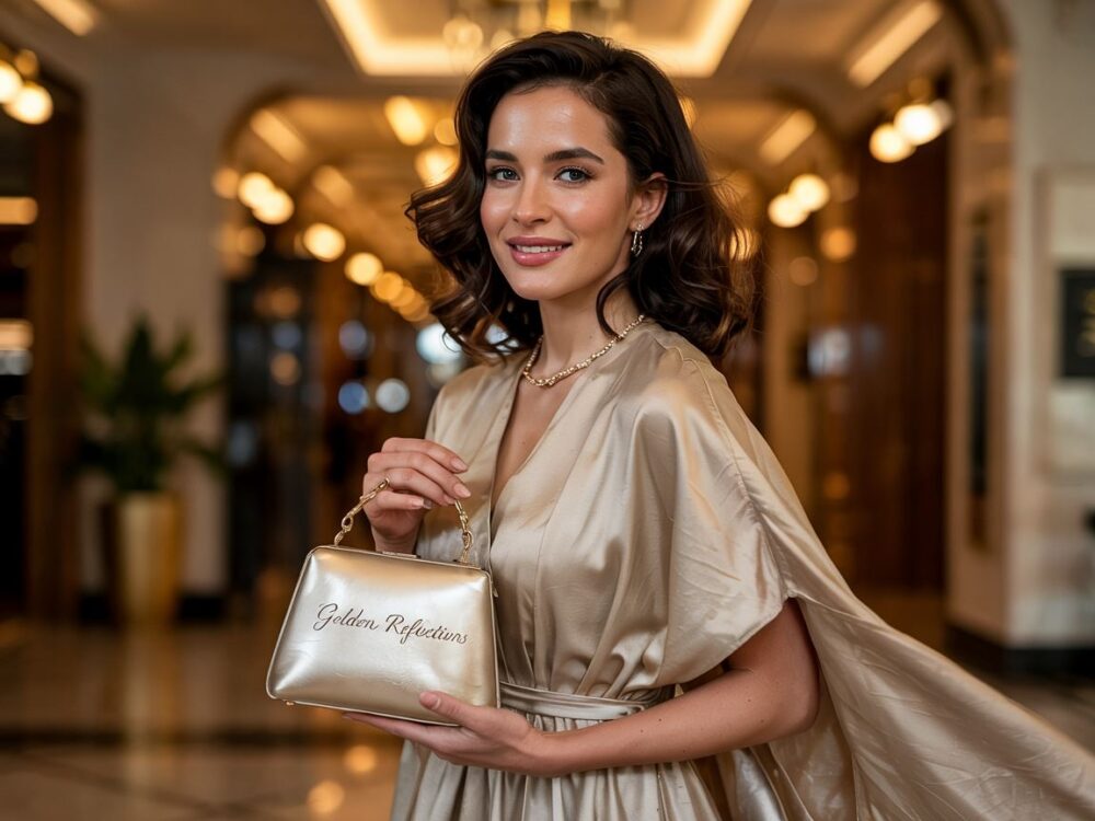 modna kobieta z torebką