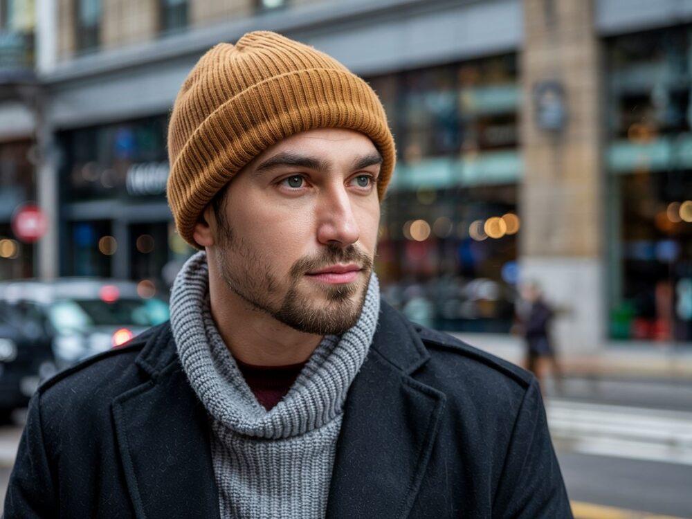 modny mężczyzna w czapce