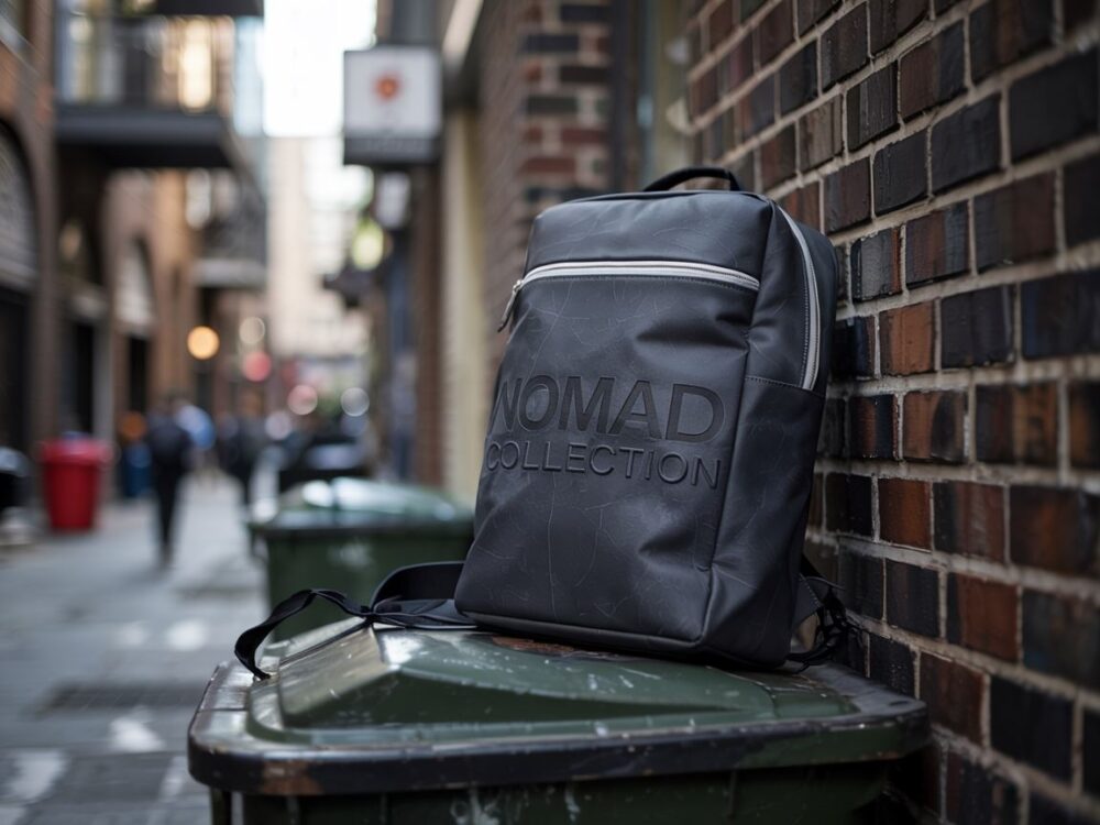 modny mężczyzna z plecakiem