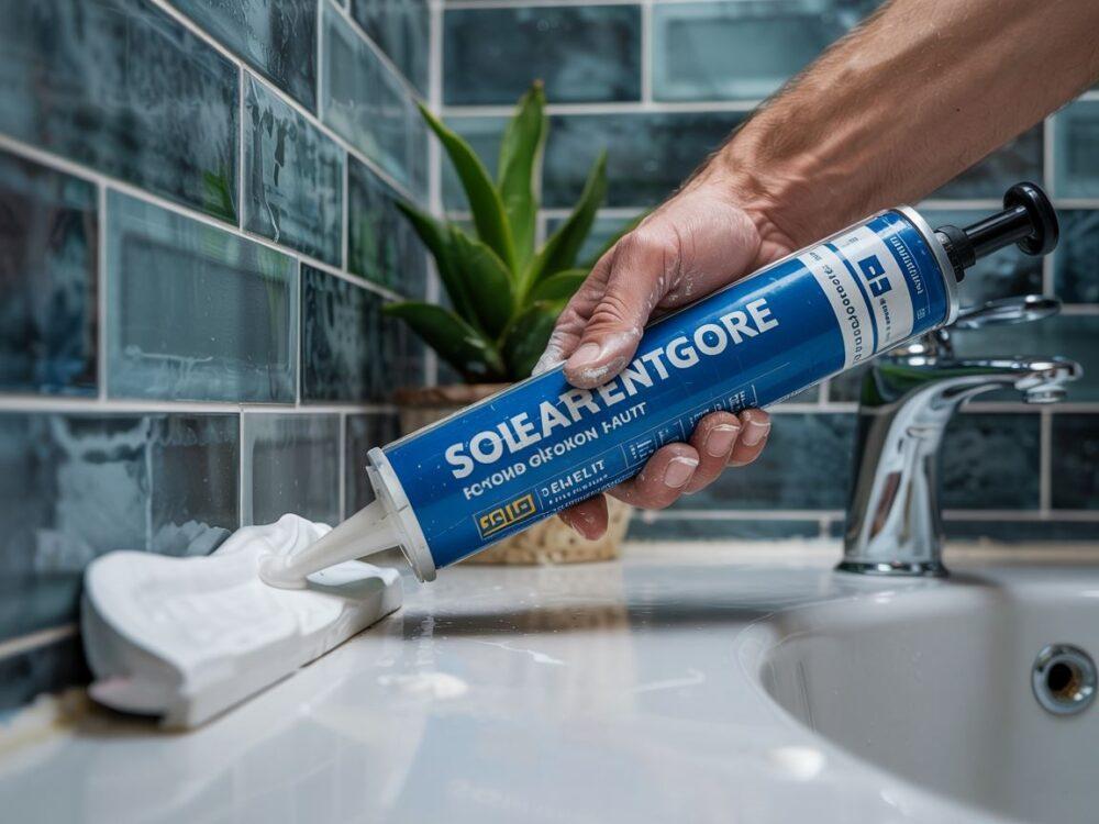 nakładanie silikonu między płytki