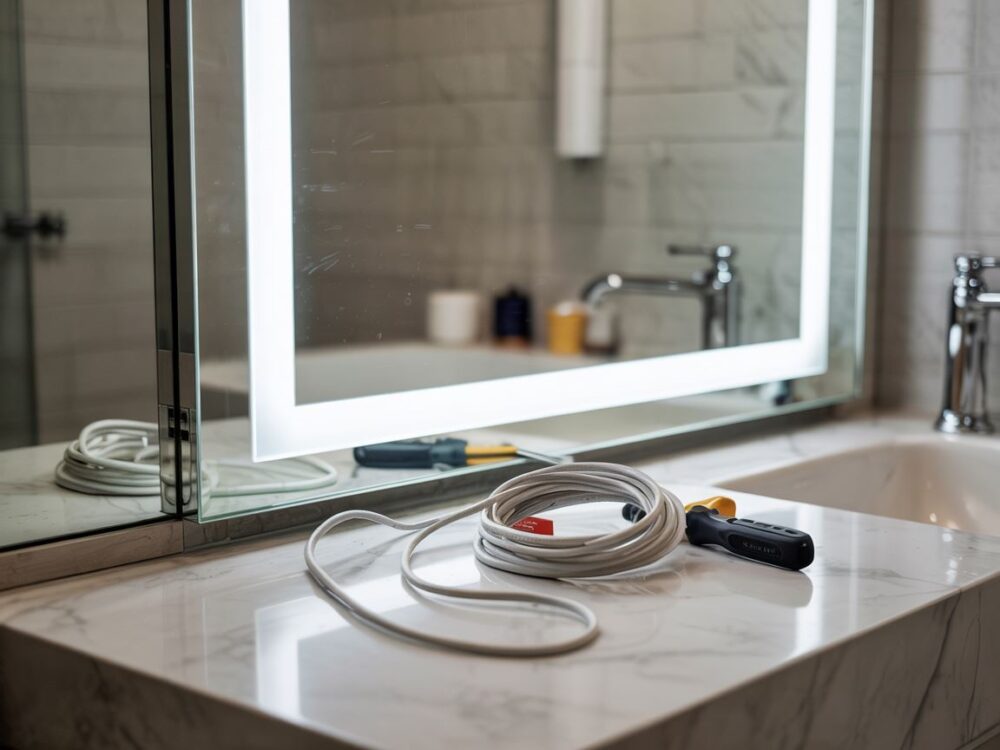 nowoczesna łazienka z lustrem