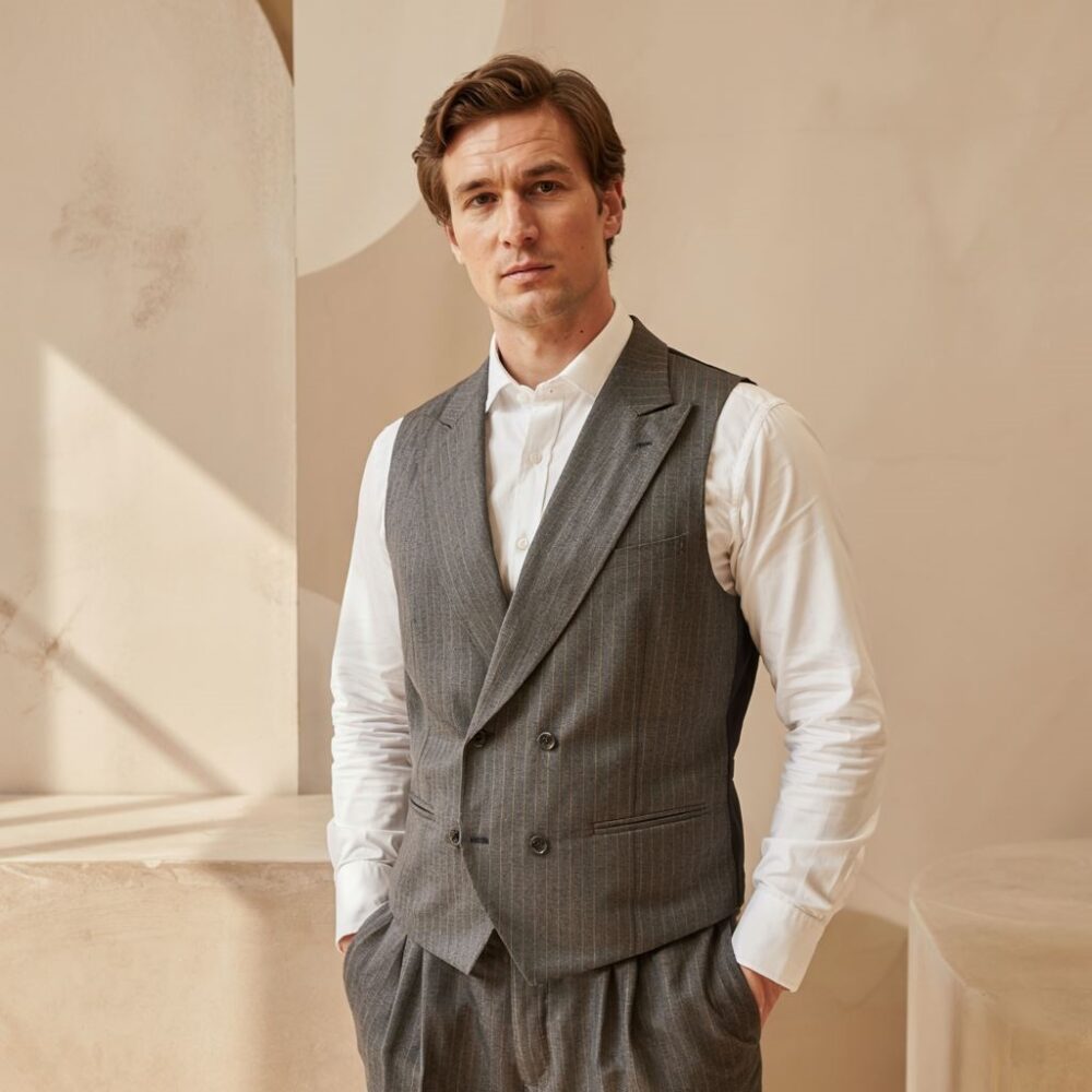 nowoczesny look z kamizelką