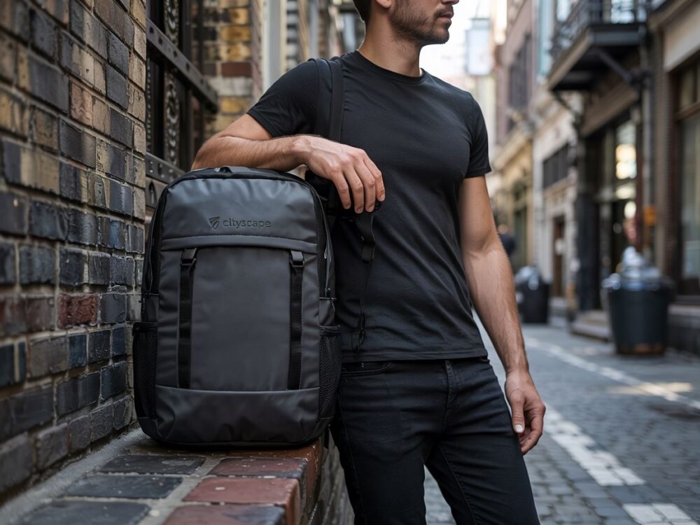 plecak męski na ulicy