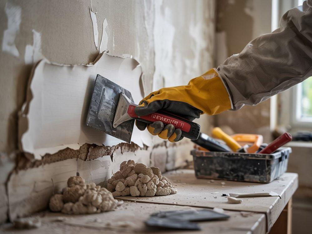 prace remontowe przy ścianie