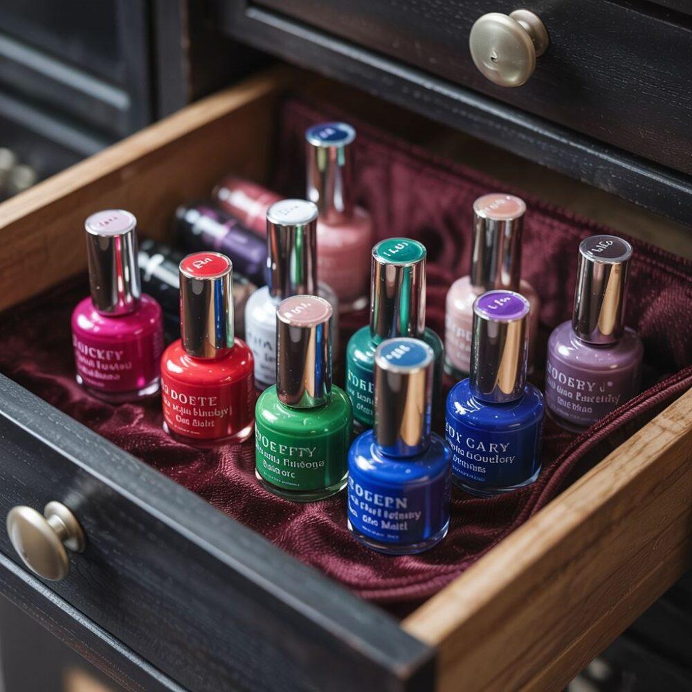 przechowywanie lakierów w organizerze