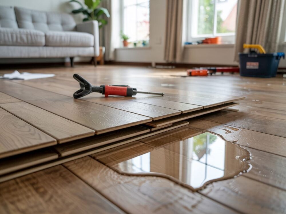 spuchnięte panele podłogowe