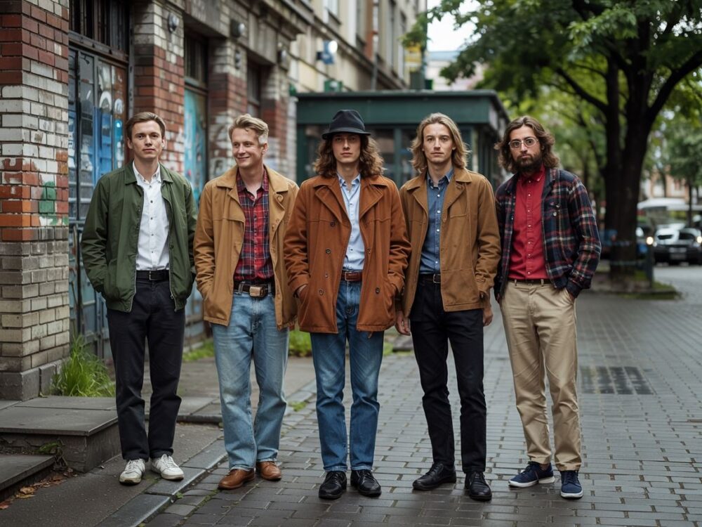 stylowy mężczyzna lata 70