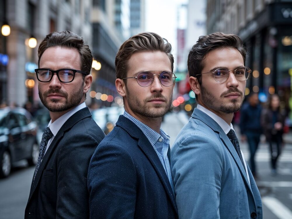 stylowy mężczyzna w okularach