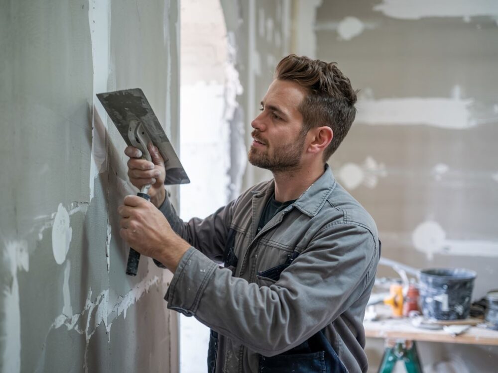 świeżo otynkowana ściana