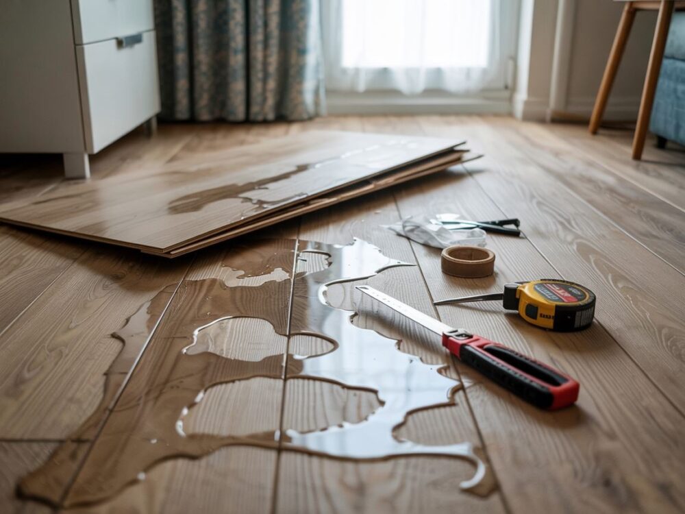 uszkodzone panele przez wilgoć