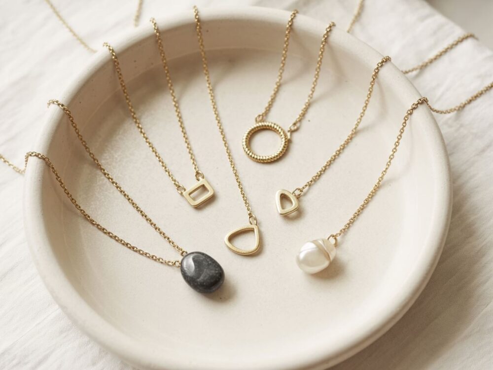 złote i srebrne naszyjniki